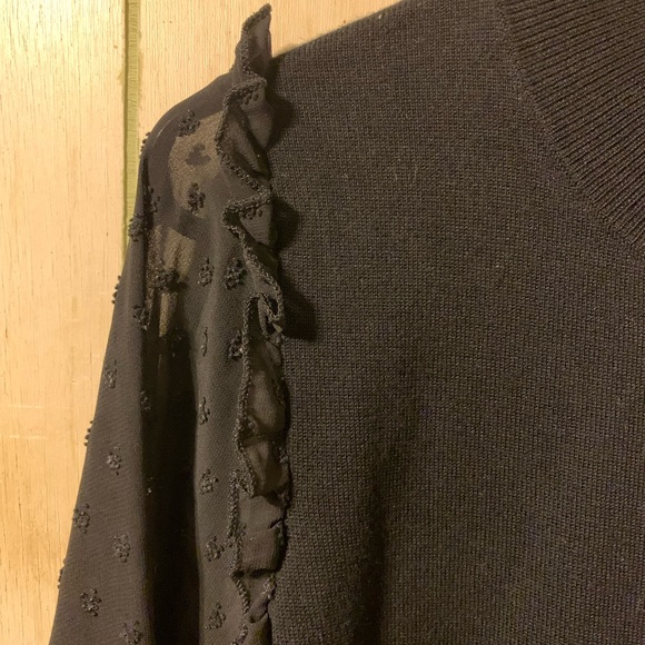 INDIGO ROSE women’s black see-through long sleeves, size large - Picture 3 of 6